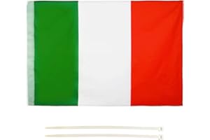 LEIVESTE - Bandiera Italia, Resistente alle Intemperie con Passante Per L'Asta Bandiera Italiana, 90x150cm,Tricolore 2 Fascetti In Omaggio (90x150cm)