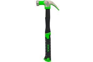 RIKA HTSR001 16oz Maxgrip Claw Hammer High Carbon Steel with Fibreglass Core 3 Year Warranty Claw Nail Remover and Nail Puller Ergonomic Handle Shock Absorbing
