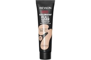 Revlon ColorStay Full Cover Longwear Matte Foundation, Heat & Sweat Resistant Lightweight Face Makeup, Buff (150), 30ml