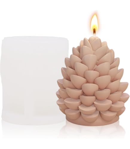 Moule à Bougie En Silicone 3D Pomme De Pin - Réutilisable, Pour Bougies, Savons, Gâteaux, Glaçons