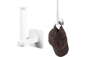 NQEUEPN 2pcs Adhesive Hat Hanger for Closet, Baseball Hat Hook Hat Rack Organizer for Wall, Stretchable Hat Storage Organizer Hat Holder for Baseball Cap Bedroom Door Wardrobe (White)