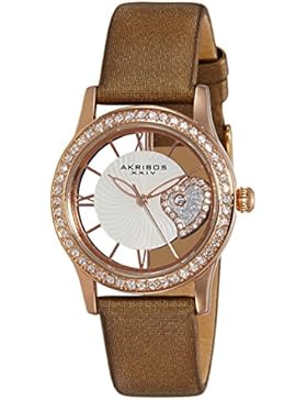Akribos XXIV Damen-Armbanduhr Analog Display Japanisches Quarz-braun