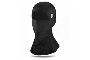 SVALOR Kominiarka motocyklowa na lato, ochrona przed promieniowaniem UV, czarna, oddychająca, chłodząca kominiarka z otworem na okulary, do jazdy na rowerze, skutera, wspinaczki, rozmiar uniwersalny, czarny,