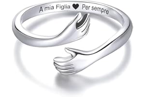 BRAMART Anello da Donna Argento Sterling 925 Anello Ispirazionale e di Incoraggiamento per Mamma Figlia Sorelle Donne Ragazze Dimensione Pollice Regolabile Anelli di Apertura