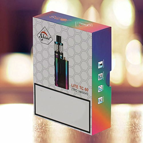 SHINE® Elektronische Zigarette Lite 60 TC E-Cig 60w Mod 1600mAh Vaporizer Tank USB-Batterie VAPE Pen KIT E-Shisha Hookah mit Temperaturregelung * Kein Nikotin * (RAINBOW) - 4