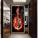 Produktbild LA VIE 3 Teilig Wandbild Gemälde Gitarre im Feuer Hochwertiger Leinwand Bilder Moderne Kunstdruck als Ölbild für Zuhause Wohnzimmer Schlafzimmer Küche Hotel Büro Geschenk