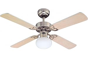 Westinghouse 7227240 Vegas Ventilateur de plafond E27 Métal Aluminium brossé