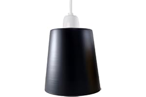 LEDSone Modern Metal Ceiling Light Shades Easy Fit Gloss Retro Easy Fit Light Shade 13cm Metal E27 Ceiling Pendant Light Lampshade for Wall Lamp and Table Lamp (Matt Black)