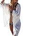 Produktbild Damen Lange Spitzenbluse Bikini Bluse Sonnenschutzkleidung Damen Sommer Damen Weste Damen lose Hemd Freizeit Oberteile Blusenshirt Sommer Damen langes T Shirt