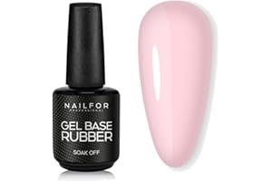 NAILFOR Base Rubber 15ml - Per Smalto Semipermanente Rinforzato Con Forte Adesione, Lunga Tenuta, Rinforza e Protegge Unghie Naturali Anche Per Bombatura e Mini Allungamento (Milky Rose)