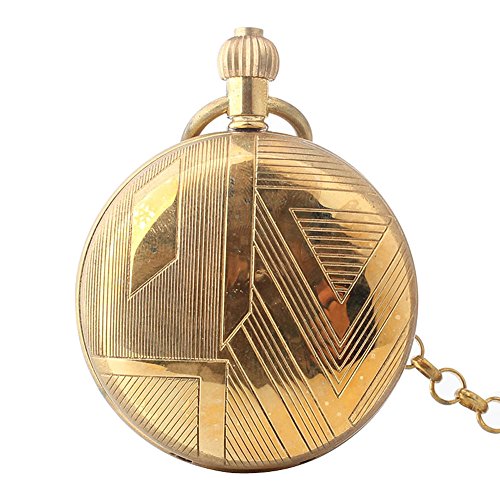 XLORDX Taschenuhr Unisex Bronze Openwork Handaufzug Mechanische Skelett Halskette