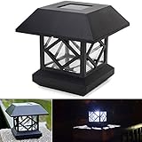 Bluelover 1.2V Jardín Césped Solar Led Blanco Pilar Lámpara Al Aire Libre Casa Patio Cerca