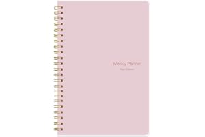 KMQOY To Do List Notebook - Undated Weekly Planner Diary A5 Spiral Productivity Checklist Organizer 52 Tear Off Pages with Habit Tracker, Pink