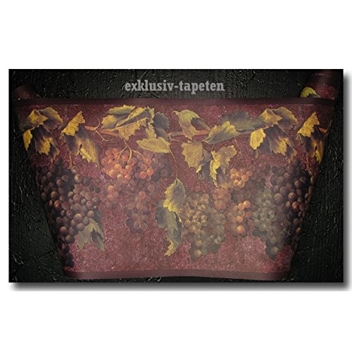 Bordüre Tapetenborten Weintrauben Ranken Wein