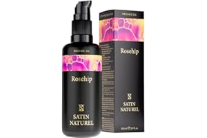 SATINNATUREL 100ml Olio di Rosa Mosqueta 100% Puro + Spremuto a Freddo| Olio Corpo, Viso, Capelli| Crema Corpo Idratante Rico en Vitamina C + Retinolo + Vitamina E + Omega 3| Smagliature Gravidanza | Satin Naturel