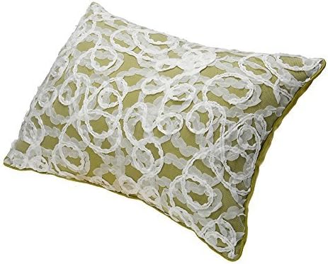 DOZZZ Clearance Sales Holiday Throw Pillow Lace Decorative Pillow Fancy Floral Design Couch Accent Green Pillow Rectangle Throw Pillow 12 x 16 Inches (INCLUDES PILLOW INSERT) by DOZZZ
