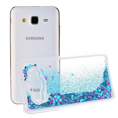Funda Samsung Galaxy J5  We Love Case Bling Arena Funda Samsung Galaxy J5 2015 Glitter Fluido L  quido Movediza Lentejuelas  Quicksand Estrellas Funda Para Samsung J5 2015 Carcasa PC Casco De Pl  stico Duro Cascara Sparkle Brillar Claro Cristal Caso Bumper Case Cover Cubierta De Protecci  n Anti Ara  azos Choque Absorci  n Protector Creativo Dise  o Dibujo Star Azul