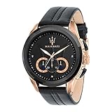MASERATI Herren Chronograph Quarz Uhr mit Leder Armband R8871612025