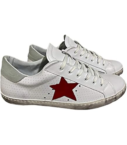 Scarpa sneakers bassa uomo vera pelle bicolore bianco e grigio con borchia argen