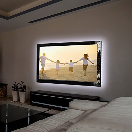 Preisvergleich Produktbild Albrillo LED TV Hintergrundbeleuchtung weiß 2*50cm mit USB-Anschluss