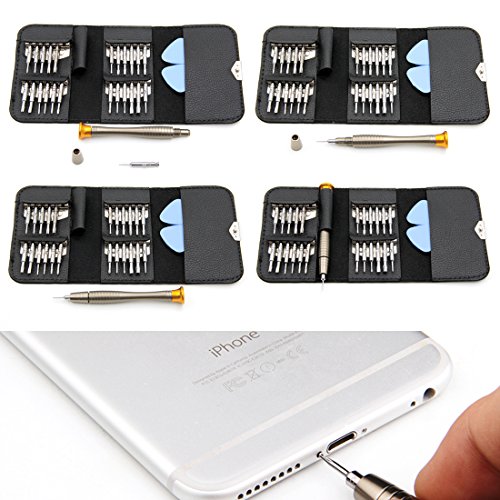 Migimi Gehärtet Mini Schraubendreher Set 25-teilig Präzisions Magnetisierbar Wechseleinsätze mit 2 Plektron Reparatur Set für Apple Handy PC Laptop Kamera, Brillen, Uhren Smartphone iPhone 6 6s plus - 3