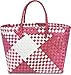 Produktbild normani Einkaufstasche geflochten mit Henkeln - Tragetasche extra robust Farbe Retro Block/Pink