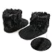 Arshiner Toddler Girls Fleece Woollen Fur Knitted Snow Boot (L(12-18mths), Black(FBA))