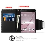 Huawei Nova Hülle,Vakoo Bookstyle Handyhülle Premium PU-Leder Tasche Flip Case Brieftasche Etui Handy Schutzhülle für Huawei Nova (Schwarz) - 