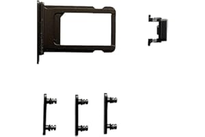 Smartex® Schwarz Taste + SIM Karten Halter kompatibel mit iPhone 8 / Power On Off, Mute, Volumen Ersatzteil