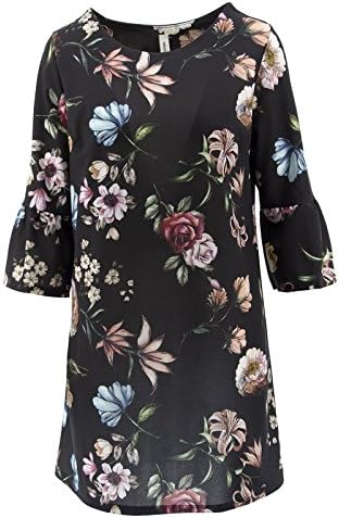 Dress Women's Dress Floral Necklace Various Colors Channel 3/4 Made in Italy Black One Size
