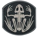 Fansport Parche de Esqueleto de Rana Parche de PVC Parche de Moral para Sombrero Uniforme de...
