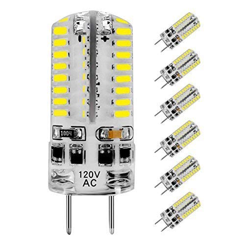 kindeep regulable G8 LED bombilla, 3 W (30 W equivalente), AC 110 - 130 V, 6 unidades para bajo una mesa Accent luz