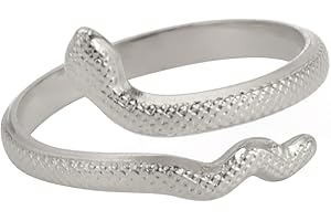 kkjoy Anello da Dito Avvolgente a Serpente per Donna Uomo in Acciaio Inossidabile Rocker Punk Gotico Vintage Regolabile Aperto Anelli da Dito per Cocktail Party Halloween