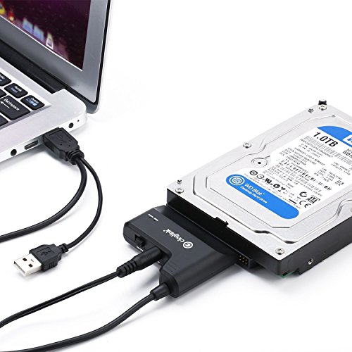 Cinolink® USB 2.0 to SATA Converter Adapter Cable for 2.5 inch/3.5 inch Hard Drive Disk HDD and SSD, With with On/off Switch, Power Adapter included … - 5