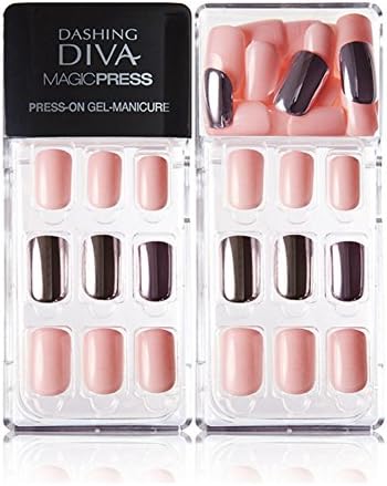 CSwonder 1 Sec Press Gel Nail Polish Design Half False Manicure Tip No Drying Tip Glossy Artificial Nail Set (C)