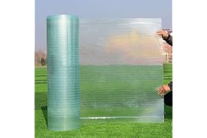 SH000AD Feuille Polycarbonate en Fibre de Verre 0,8mm Panneaux D'éclairage Naturel Transparents,Serres Panneaux de Toiture Isolants,Panneau Anti-Pluie Découpable pour L'extérieur (WxL: 1.2x4m(3.94x13ft))