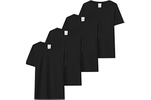 Uizuooy T-Shirt Bambini e Ragazzi - 100% Cotone - Unisex Bambini e Ragazzi (Pacco da 4)