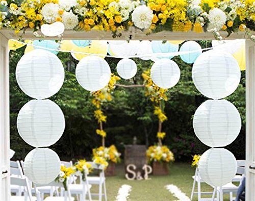 Yahee 10 Stück Papierlaterne Hängedekoration Lampenschirm Dekoration L/M/S (M_ca. 25 cm) - 5
