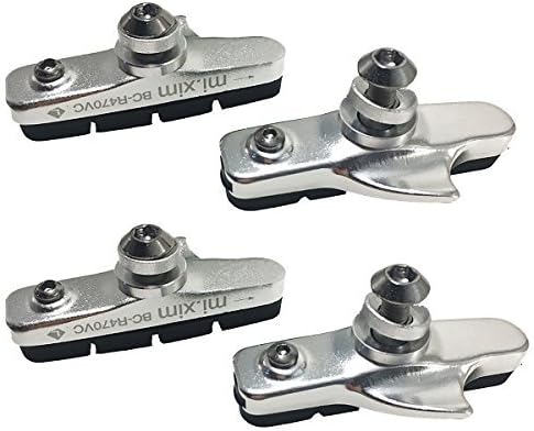 Pioneeryao Bike Brake Pads Sport Road Bicycle Brake Pads 2 Pairs (Silver)