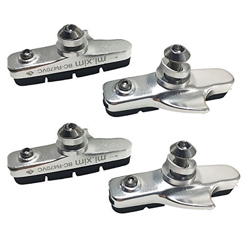 Pioneeryao Bike Brake Pads Sport Road Bicycle Brake Pads 2 Pairs (Silver)