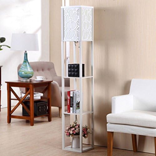 MENA HOME- Modern Minimalist New Chinese Style Wooden Floor Lamp Living Room Bedroom Study Desk Lamp Creative Retro Floor Lamp (energy Efficiency Rating A +) ( Color : White )
