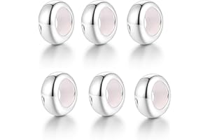 LOVANS 2-4 szt. Srebro Sterling 925 Gumowy Stopper Korek Koraliki, Kompatybilny z europejskimi bransoletkami Bead Charm, Srebro szterlingowe