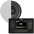 Q Acoustics E120 Bluetooth Ceiling Speaker System with Wall Amplifier & Moisture-Proof Built-in DAB+ Radio, FM Tuner, Stereo Touch Panel & 1x QI65CST Speaker for Home Audio Systems (Black)