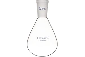 Labasics Borosilicate Glass Single Neck Recovery Flask Rotary Evaporator Flask, with 24/40 Outer Joint, 250 ml