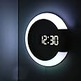 YREAADFOOZX 3D LED Digital Table Clock Alarm Mirror Hollow Wall Watch Clock Modern Nightlight For Home Living Room Decorations