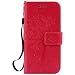 Produktbild Kucosy iPhone 7/8 PU Lede Brieftasche Schutzhülle Schmetterlingskatze Muster Flip Case Cover Schütz Hülle Slim Mädchen Tasche Cover Weiche Silikon Handyhalter für iPhone 7/8 - Rose rot