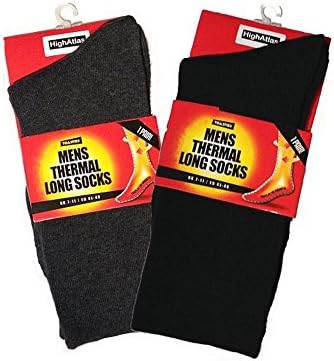 Thermal Socks - 2 Pairs - Thick Thermal Brushed Warm Socks. Suitable for cycling, winter activities, outdoor acitivies, sports and cold climates. By HighAtlas