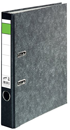 5 DIN A4 Ordner Wolkenmarmor -schmal- 5cm Rücken -schwarz- Blauer Engel, gratis Zugabe: Büroschere Edelstahl 25,5cm iceblau - 2