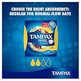 Tampax Pearl Compact Regular Applicator Active Fresh, Tampon for Comfort, Protection, Discretion, Super Saving Box, 18-Count (4-Pack)