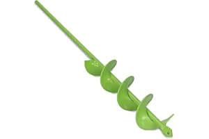 WERHE Tarière pour perceuse 50 mm Ø, 450 mm de long - Tarière de jardin pour visseuse sans fil pour planter, fleurir et creuser des trous - Outil de creusement pour le jardin